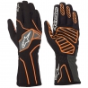 Alpinestars Tech 1-K) V2, de gants, de Noir, de hi-vis Orange
