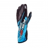OMP KS-2-ART go-Kart gloves Black-Fluo Blue