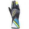 Перчатки Alpinestars Tech 1-K Race V2 черные, голубые, флуоресцентно-желтые