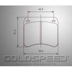 Aseta jarrupalojen Kellgate 13,5 mm Goldspeed Racing -504
