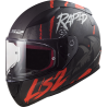 LS2 Rapid Raven helm Mat Zwart-Wit-Rood