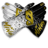 Минус -273 DRIP Черно-Бело-Золотые перчатки