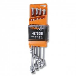 Beta 9-piece set of ring spanners, in compact holder